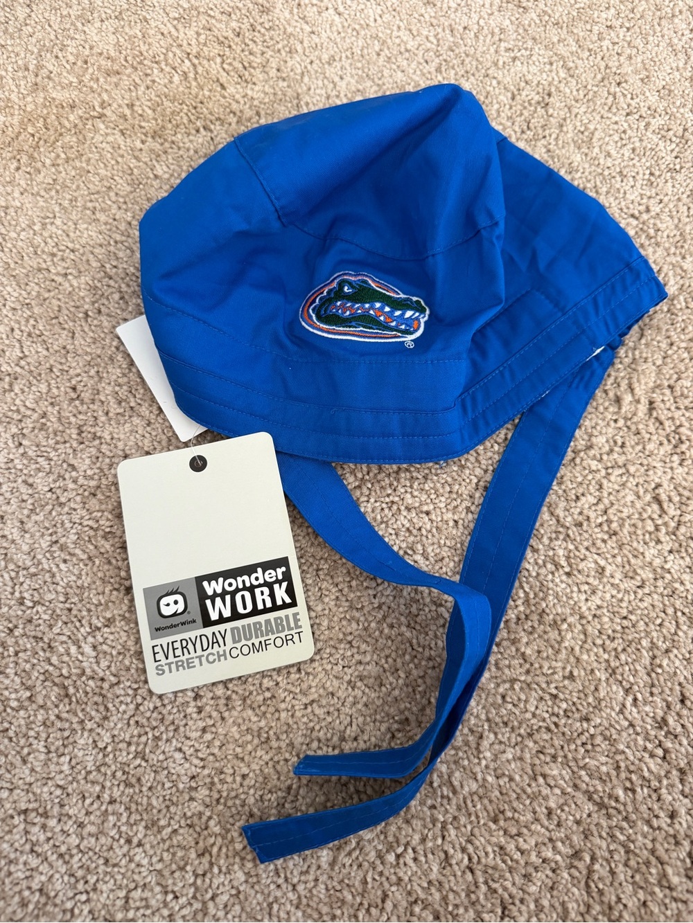 WonderWink Royal Blue Kids Tie-Strap Sun Hat with Gator Patch